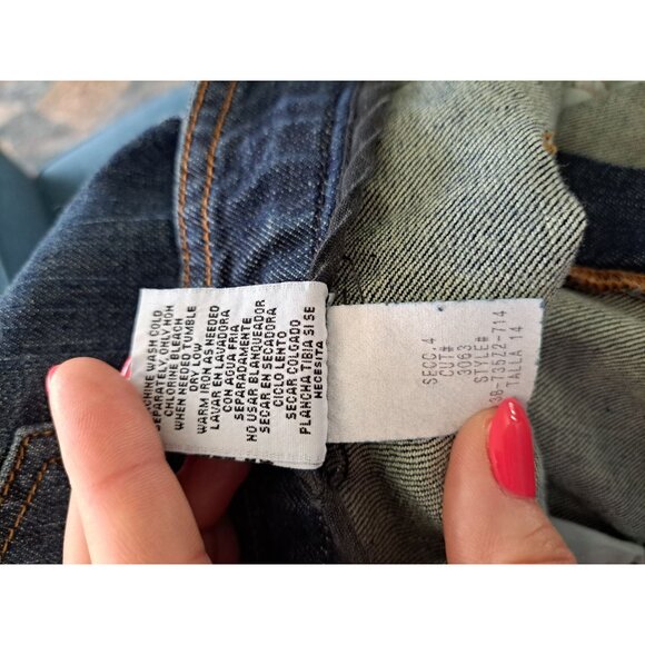 Womens Mossimo Bootcut Stretch Denim Jeans Size 14 Dark Wash Cotton Blend Y2K - Picture 7 of 12